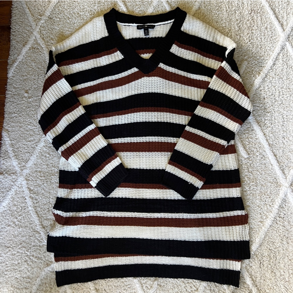 Derek Heart Brown and Black Sweater 2X Plus